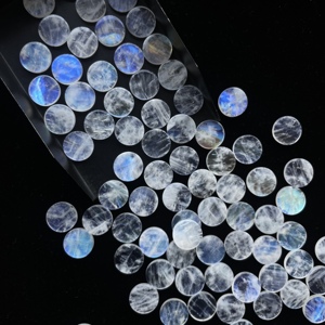 8mm 12mm 15mm pierre de lune naturelle blanche arc-en-ciel pièce de monnaie lisse disque plat en cristal lâche disque Semi-précieux pierres feu AAA bleu Flash - Product Image 3