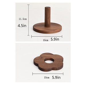 Juego de Posavasos de Madera de Caucho con Diseño Moderno en Forma de Flor, Soporte para Mesa de Hogar, Protección para Bebidas de Café y Té, Alfombrillas para Tazas Calientes - Product Image 6
