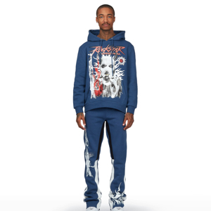 2025 nuevo mejor alta calidad 100% algodón impresión personalizada hombres chándales acampanados transpirable venta al por mayor precio bajo - Product Image 1