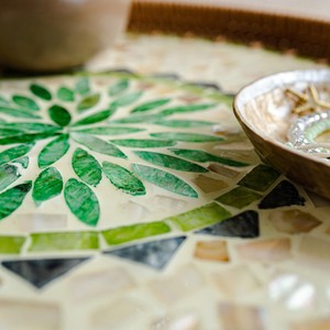 Juego de café y mesita de noche de ratán hecho a mano de estilo bohemio minimalista MOP Top muebles de sala de estar para hotel y dormitorio - Product Image 5