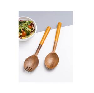Juego de Cubiertos de Madera con Diseño Personalizado, Tenedor y Cuchara para Ensalada con Mango de Resina para el Hogar, Vajilla para Comida, Juego de Cubiertos para Regalo - Product Image 2
