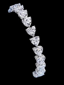 7 mm Heart Shape Moissanite Diamond <b>Bracelet</b> Beautiful 925 Sterling Silver Tennis <b>Bracelet</b> For Men & Women Wedding Gift - Product Image 2
