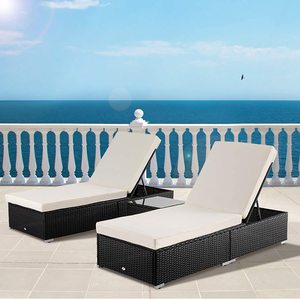 Chaise longue ronde en poly rotin moderne pour l'extérieur, pour piscine, salon, hôtel ou entrée - Product Image 4