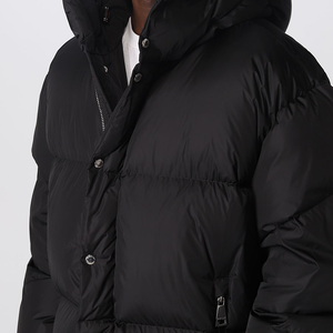 Abrigo acolchado de peso pesado para hombre, chaqueta acolchada con cremallera y cuello levantado de invierno, logotipo personalizado, lona de alta calidad, estilo callejero - Product Image 4