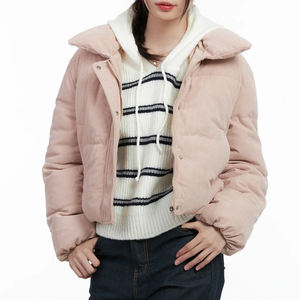 <b>Women</b> <b>Lightweight</b> Bomber <b>Jacket</b> Travel Friendly Packable Design Simple Casual Wear Affordable Wholesale Clothing Corduroy <b>Jacket</b> - Product Image 2