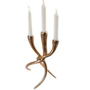 Vela única de hormigón de Metal de aluminio chapado en oro, portavelas de decoración de iluminación hecho a mano de lujo - Product Image 1