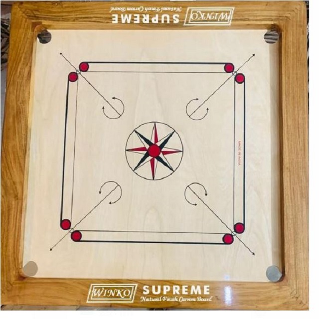 Professional Carrom Board Coins Set - 24 Wooden Pieces With 2 Strikers