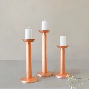 Porte-bougie en métal Maxery de luxe en or rose, porte-bougie en fil d'or pour la décoration de la maison et des mariages, porte-bougie de luxe - Product Image 4