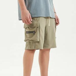 Short-Length Respirant Double-Poches High-Street Casual Custom Logo Summer Shorts 100% Cotton Men's Shorts - Product Image 2