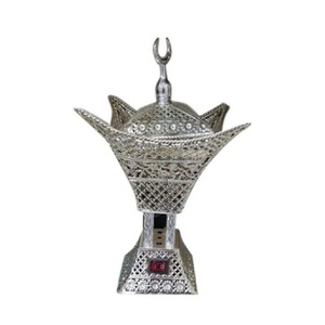 Brûleur d'encens en métal élégant et brûleur de bakhoor, design luxueux pour la maison, le yoga et le bureau, avec finition antique dorée - Product Image 2