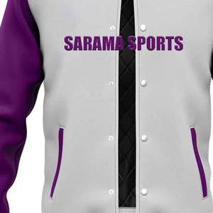 Veste universitaire en laine de haute qualité avec manches en cuir véritable, logo personnalisé, fabricant de vestes de sport scolaires au Pakistan - Product Image 4