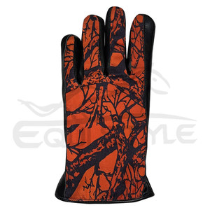 Gants de chasse en cuir camouflage pour hommes Premium Sheepskin Orange Black Print Warm Winter Gloves Wholesale Pakistan - Product Image 3