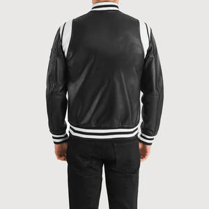 Blouson universitaire avec logo personnalisé pour hommes Blouson bombardier chaud Letterman College Baseball pour hommes avec fermeture à poches boutonnées - Product Image 2