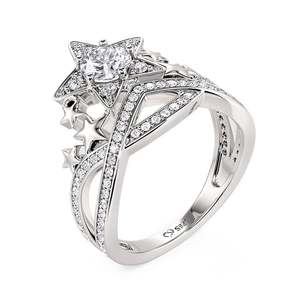 Anillo de Plata de Ley Jeulia con Estrella - Regalo Navideño Inspirado en la Naturaleza - Product Image 3