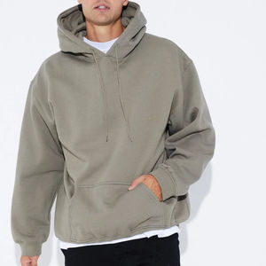 Sweat à capuche unisexe en polyester/coton lourd avec logo personnalisé sur le devant, tissu en molleton français, motif uni, saison printemps - Product Image 5