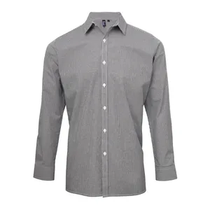 Polo à manches longues en gingham pour homme, pour la promotion de l'image de l'entreprise - Product Image 3