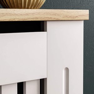 Copertura del radiatore in legno bianco MDF griglia scaffale armadio moderno mobili tradizionali - Product Image 5