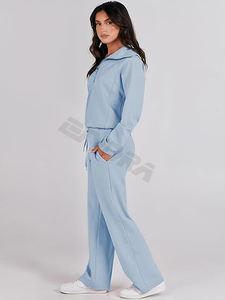 Vente en gros de survêtement 2 pièces pour femmes-Sweat-shirt et pantalon de survêtement surdimensionnés à la mode 2024 - Product Image 3