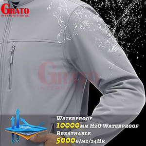 Men's Lightweight High Quality Water-Resistant Breathable Softshell Formal Embroidered <b>Jacket</b> Cotton/Polyester <b>Fleece</b> <b>Lining</b> - Product Image 4