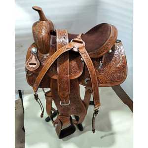 Selle Western en cuir véritable durable pour l'équitation, logo personnalisé disponible en Inde - Product Image 1