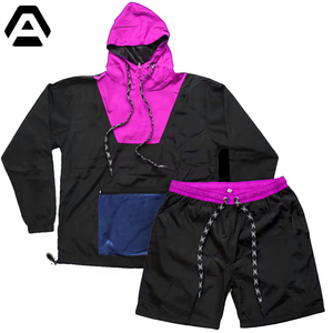 Ensembles de shorts deux pièces personnalisés en gros coupe-vent en nylon pour hommes 2024 Survêtement zippé imperméable PAR AMAZING INDUSTRIES - Product Image 4