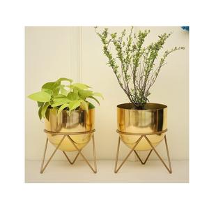 ชุดกระถางดอกไม้โลหะสำเร็จรูปแบบโบราณทำด้วยมือ2ชิ้นสำหรับสถานรับเลี้ยงเด็กบ้านโรงแรมสวนขัดมันดีไซน์ล่าสุด - Product Image 2