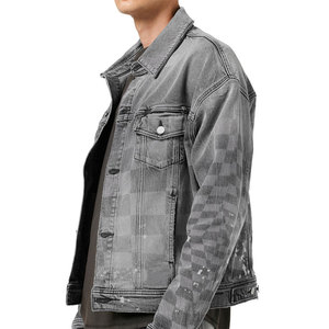 Meilleure qualité classique hiver mode Hip Hop larmes vestes décontractées surdimensionné en gros personnalisé Denim Jean veste hommes - Product Image 5