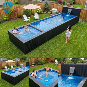 <span class=keywords><strong>Piscine</strong></span> hors sol en fibre de verre prête à l'emploi, <span class=keywords><strong>piscine</strong></span> portable en acrylique pour l'extérieur, <span class=keywords><strong>piscine</strong></span> d'entraînement sans fin pour la maison et la villa - Product Image 6