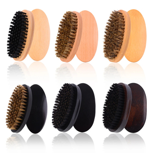 MORGANS INDUSTRIES Ensemble de brosses à barbe en bois, poils de cheval, écologiques, format voyage, outils de toilettage pour hommes, forme ovale, naturels - Product Image 1