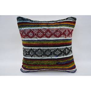 12x12 Inch Multicolor Bohemian Kantha Patchwork Woven Wool <b>Pillow</b> Vintage Floral Embroidery Eco-Friendly Non-Slip Removable - Product Image 1
