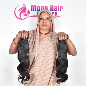 Extensions de cheveux humains de luxe, type Temple Indien, avec closure souple, ondulations naturelles, cuticules alignées, douceur, exportées directement de l'usine par commande en ligne - Product Image 3