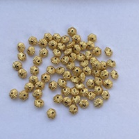 Manik-manik bentuk bunga emas padat 4mm 6mm 14k 18k, aksesoris perhiasan handmade berkualitas tinggi, DIY, spacer, pembuatan perhiasan tradisional, populer