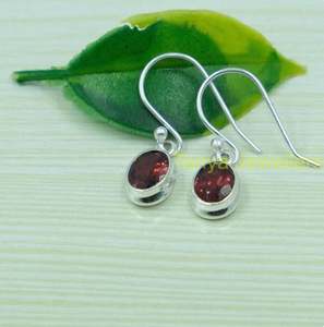 Natural Red <b>Garnet</b> Gemstone <b>Earrings</b> Cut Stone <b>Earrings</b> Handmade Dangle <b>Earrings</b> <b>Garnet</b> Gift Jewelry for Women - Product Image 4