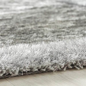 Juego de Alfombras Peludas con Borde Plateado Brillante, Color Gris Plateado, 80X150 cm - Product Image 2