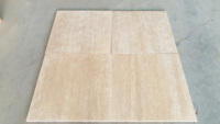 Carreaux de marbre travertin classiques modernes 2024, veinage clair, coupe non glissante, finition sablée brossée, poli, pour les sols des hôtels