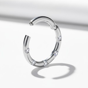 Piercing de Nariz con Segmento Articulado HGC 316L Color Dorado, Zirconia Cúbica, Antialérgico, Joyería de Moda en Tendencia - Product Image 3