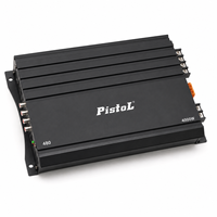 Amplificateur audio de voiture 4 canaux classe AB 65W x 4 RMS 4 Ohm pleine gamme, bridable 130W x 2, avec crossover basse fréquence, amplification des basses et télécommande de niveau