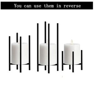 Luxury <b>Black</b> Color Iron <b>Pillar</b> <b>Candle</b> <b>Holder</b> Set Handmade Decorative Metal <b>Candle</b> Stand for Christmas & Wedding Decor - Product Image 3