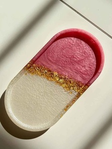 Resin <b>Decorative</b> Tray in Multiple Colors Cosmetic Organizer Home <b>Decor</b> Oval Resin Tray Vanity Tray High Quality - Product Image 2