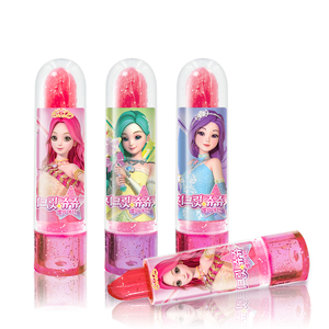 Low MOQ Korean Lipstick Toy <b>Candy</b> for Kids Princess Character Pink Strawberry Flavor Novelty Sweets Retail Display Box Ready - Product Image 5