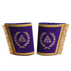 District provincial artisanat robe complète gantelets poignets broderie dorée tissu maçonnique manchettes avec décoration en dentelle - Product Image 1