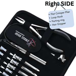 Hair Extension Tools Kit for Micro Bead Hair Installation Flat Crimping Plier Silicon Grip Pulling Loop <b>Hook</b> Scissors & <b>Clips</b> - Product Image 3