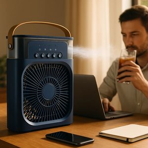 Portable 3-in-1 Air Cooler & Humidifier Electric with AC/DC Power Source Low Noise Energy Saving for Garage Use - Product Image 3