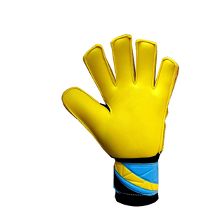 Gants de gardien de but KATBROS INDUSTRY jaunes et bleus en PU antidérapants, à doigts complets, avec fermeture auto-agrippante réglable et motif en caoutchouc en relief - Product Image 3