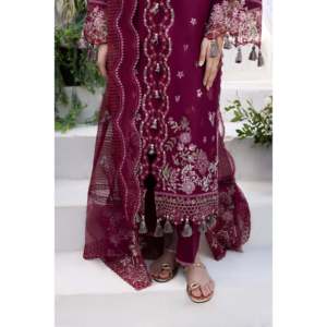 Ensemble de costume en tissu lawn brodé pour femmes MEHMAL, collection MBN-01-MELIGEND - Product Image 6