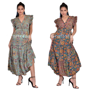 Đầm <span class=keywords><strong>Maxi</strong></span> Phong Cách Tây Boho Thời Trang Mùa Hè Giá Nhà Máy Đầm Phong Cách Châu Âu Đầm Phong Cách Bohemian Vestido Largo Của Ấn Độ Xuất Khẩu - Product Image 6