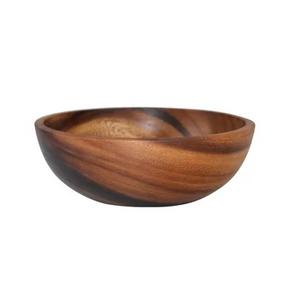 Bol en bois de forme ronde solide et écologique multi-usages pour salade, fruits, soupe, riz, cuisine, décoration intérieure. - Product Image 3