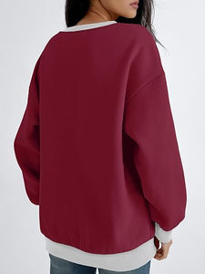Sudadera de gran tamaño, Jersey informal de cuello redondo, Tops, camisas de manga larga, ropa de moda de otoño a la moda para mujer, diseño personalizado - Product Image 6