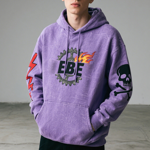 Sudadera con capucha y logotipo personalizado para hombre, Jersey de algodón holgado, ropa informal estilo Hip Hop, lavado ácido, estilo Vintage - Product Image 6