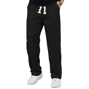 กางเกงผู้ชายผ้าซอฟท์แบบถักกางเกงซักสีดำมีเชือกผูกสำหรับใส่สบายสไตล์ลำลองแนวสตรีทสวมใส่สบายกางเกงใส่สบาย - Product Image 1